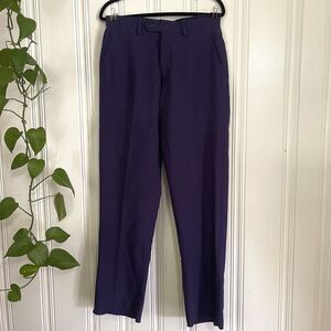NEW Lucci Italiana ColleZione Men's Purple Flat Dress Pants Size 30S (Read)